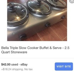 Triple slow cooker buffet and serve